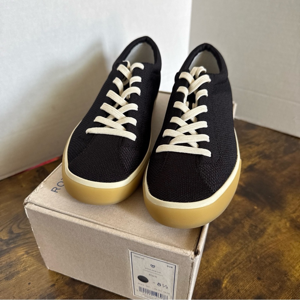 Rothy's Black and Tan Sneakers
